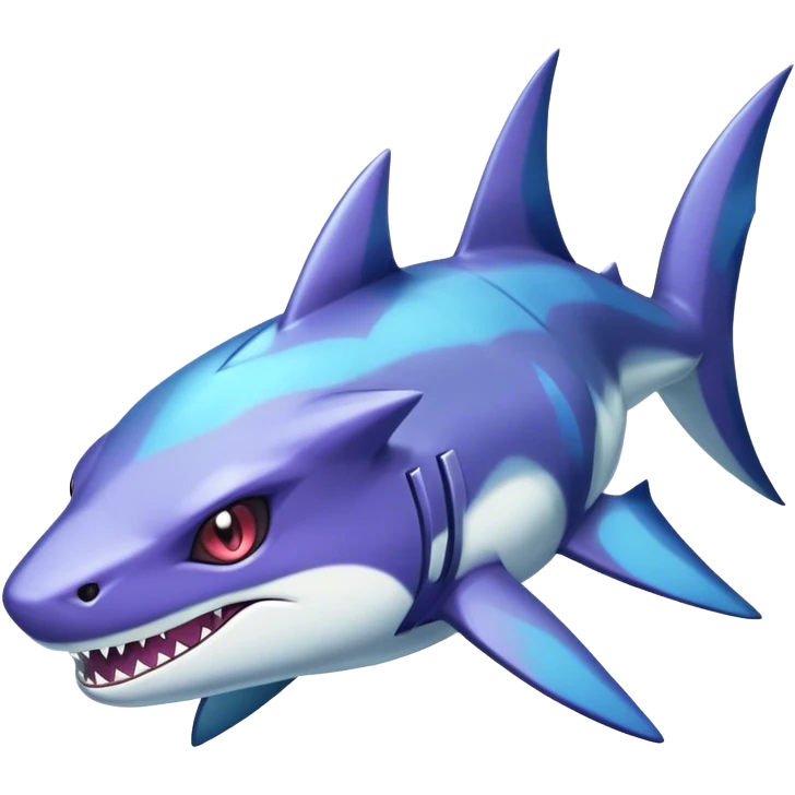 Shiny Dark Sharpedo-Haunter-Nidorino-fusion-hybrid full body emoji