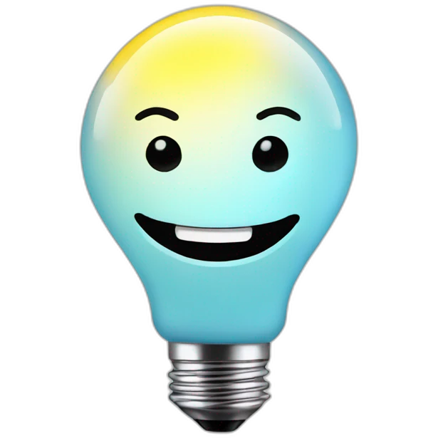 cute lightbulb with smile emoji