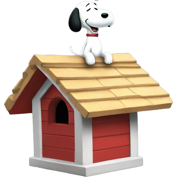 Snoopy on a dog house flying in the air emoji