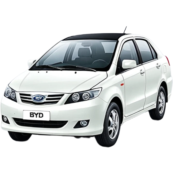 Изометрическая модель машины BYD, слегка мультяшная стилистика, прозрачный фон emoji