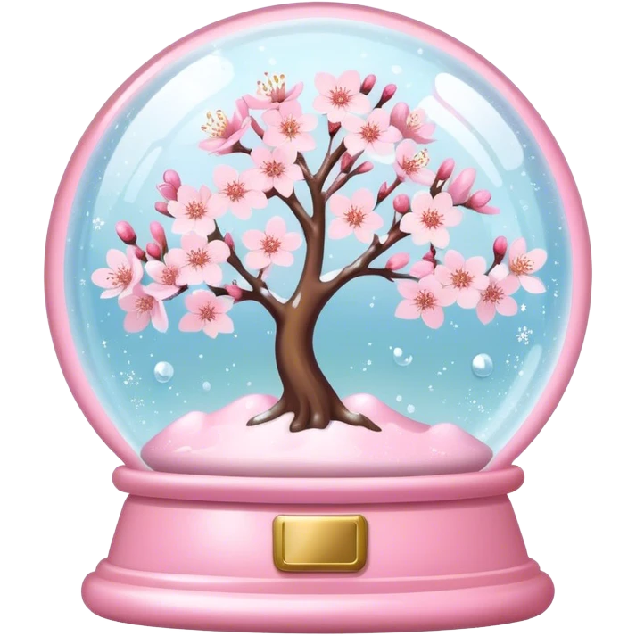 Pastel pink snow globe，Cherry blossom emoji