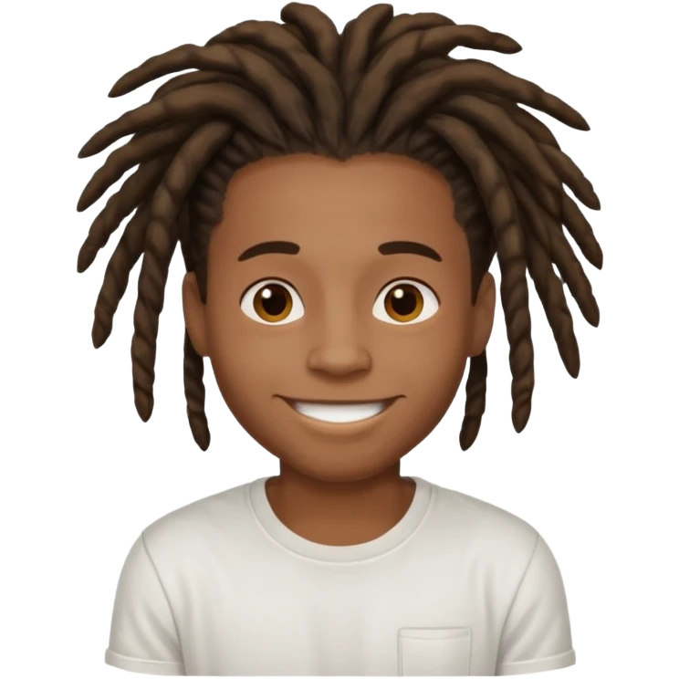 a black boy with a dreadlocks and a white t shirt emoji