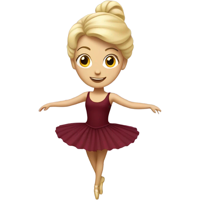 Blonde lady dancing ballet with a burgundy tutu emoji