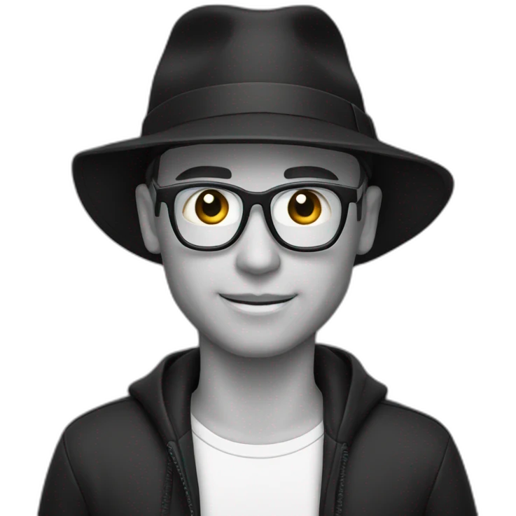 programist with blask hat' emoji