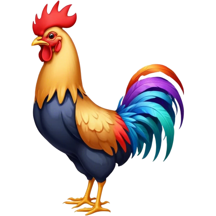 Rooster crowing at sunrise emoji