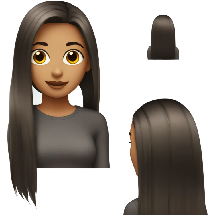 Girl and her hair straight and she is a model emoji