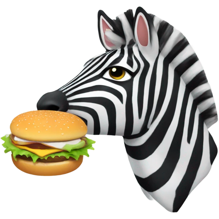 Zebra eating burger  emoji