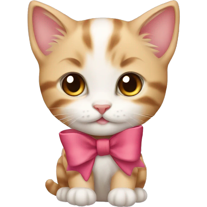 cute kitten with a bow emoji