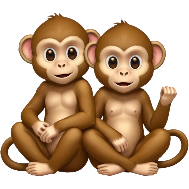 two monkeys chatting emoji