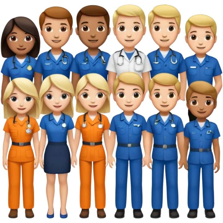 сделай несколько людей разных профессий только со светлой кожей emoji