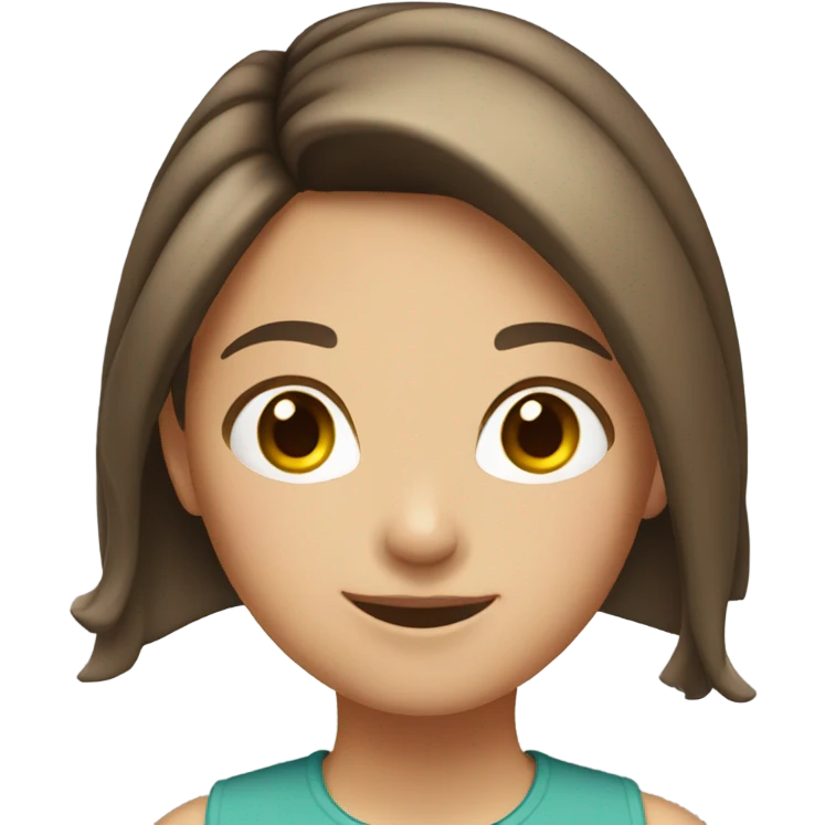 Girl with brown hair with a ponytale emoji