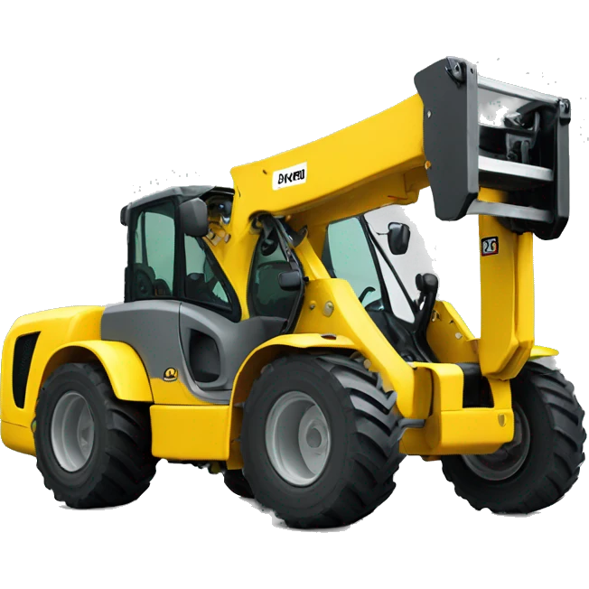 telehandler yellow with grey wheel emoji
