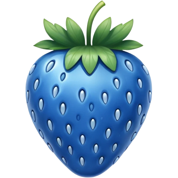 A blue strawberry emoji