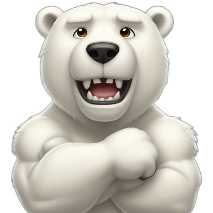 Polar bear Bodybuilder emoji