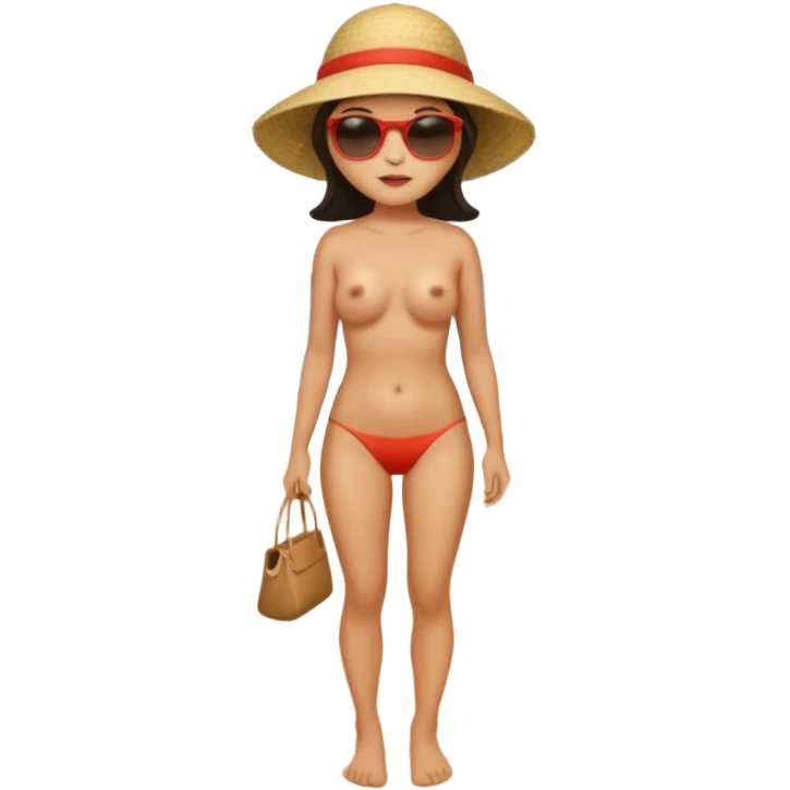 Naked chinese woman full body at the beach emoji