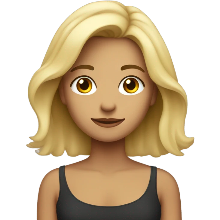 joven rubia con cabello oscuro  emoji