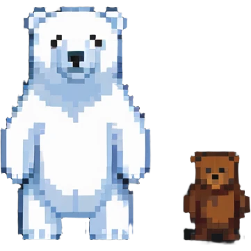 A polar bear and a brown bear standing side by side emoji