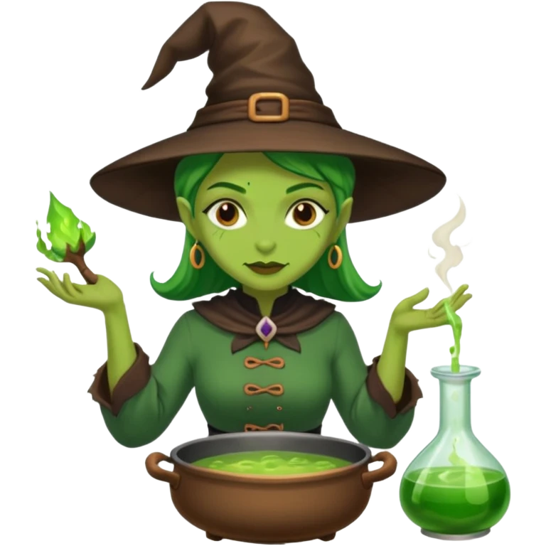 green witch cooking potion emoji