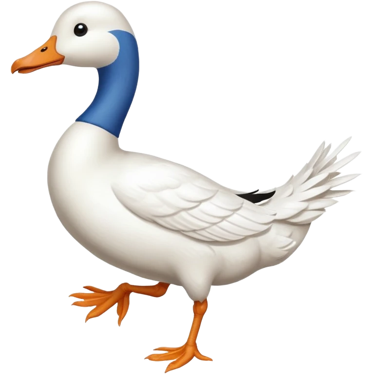 Make me an emoji of a goose that is running towards something. Also make it white.  emoji