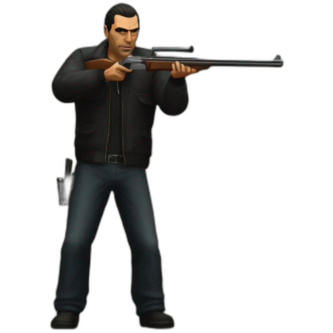 GTA III Italian Mafia man with shotgun emoji