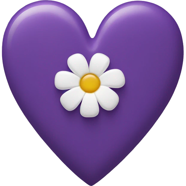 Purple Heart with white flowers  emoji