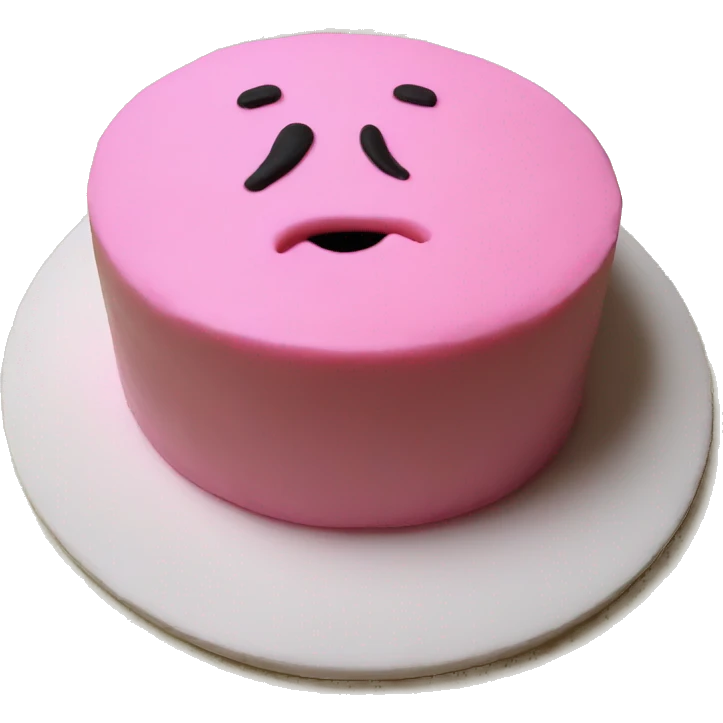 Pink coffee fondant cake emoji