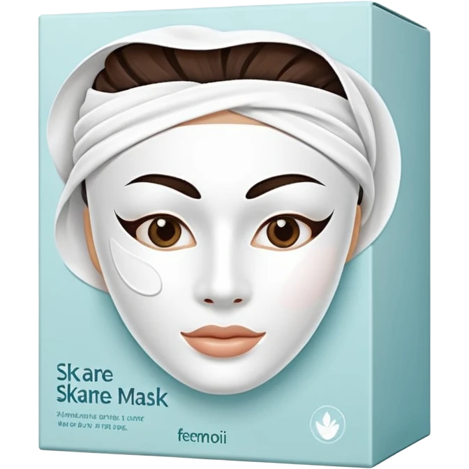a beauty product box of skincare white mask pack emoji
