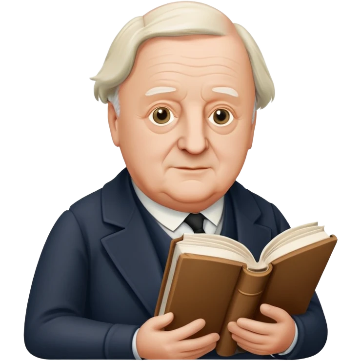 Sir John Betjeman holding a book emoji