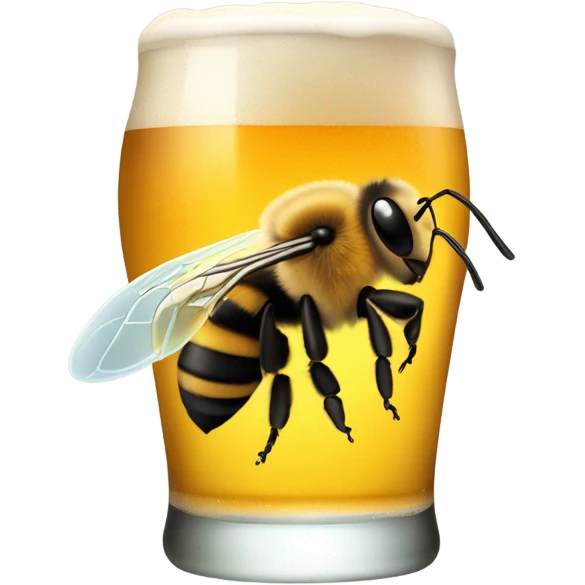 Bee drinking beer emoji
