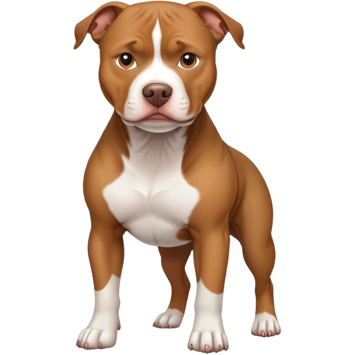 Brown and white pitbull emoji