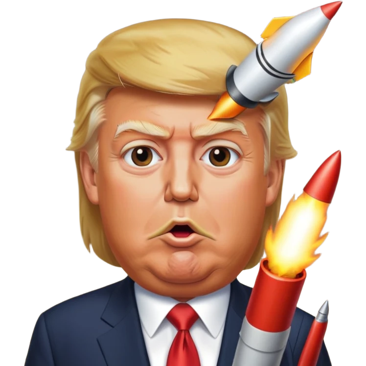 Трамп с ракетой в зубах и в заднецы emoji