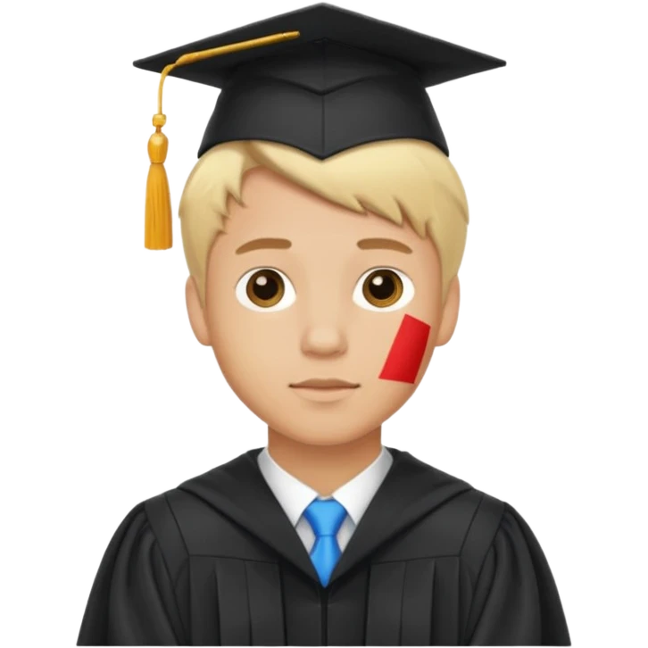 light skin blonde hair man graduated emoji