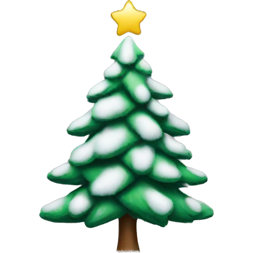 Christmas tree with snow emoji