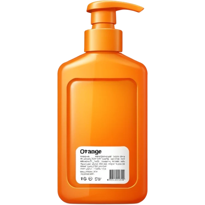 Orange shampoo in a rectangular package emoji