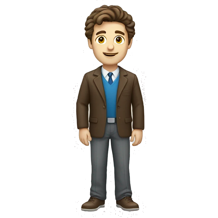  teacher man full body brown hair white skin emoji