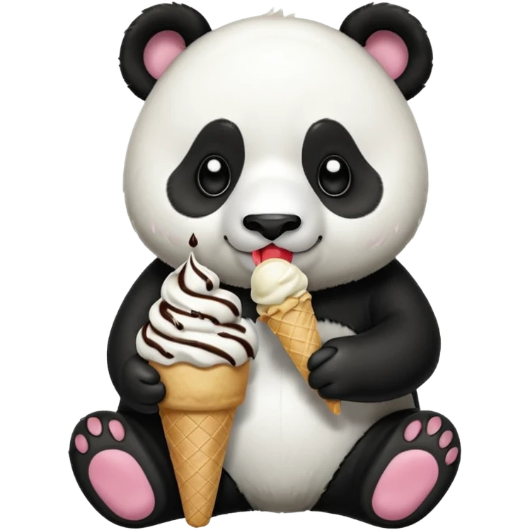 Panda eating ice cream emoji