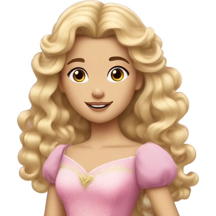 Princess Aurora blonde curly hair and bangs  emoji