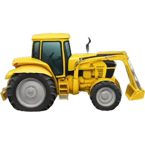 yellow tractor from behind emoji