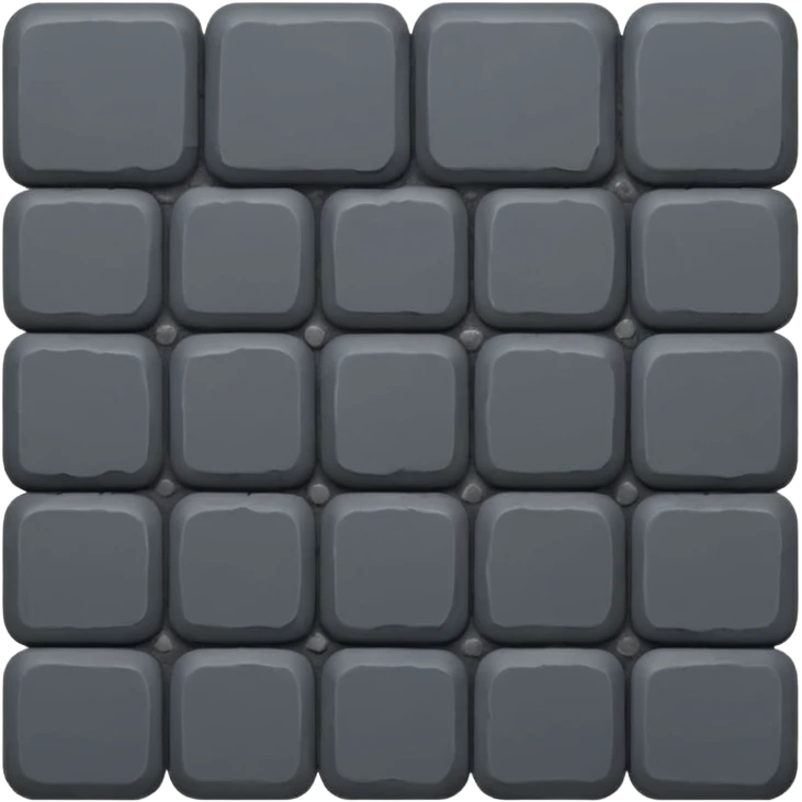 Emoji-style icon of a dark gray Roman sanpietrino cobblestone, minimal, rounded, cute, and readable at small size. emoji