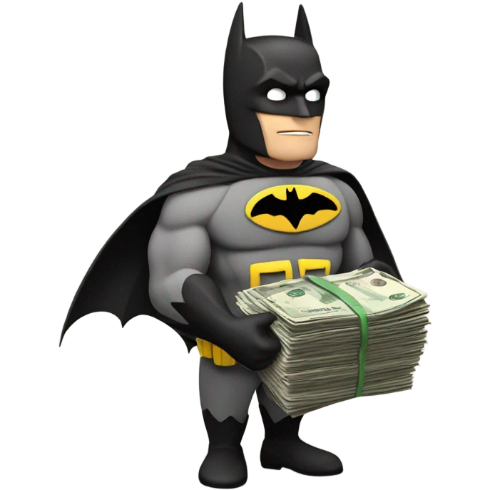 Batman offering money  emoji