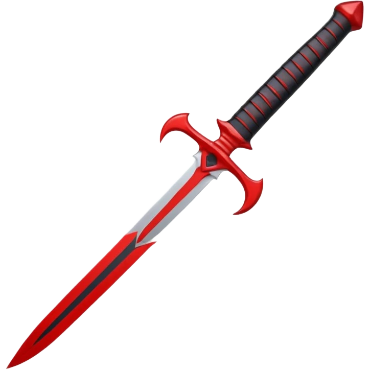 iOS sticker, ritual dagger, red blade, black handle, minimal emoji
