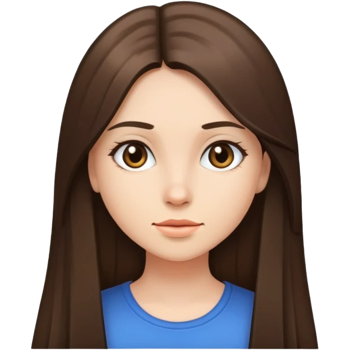 Girl brunette with Long straight hair  emoji