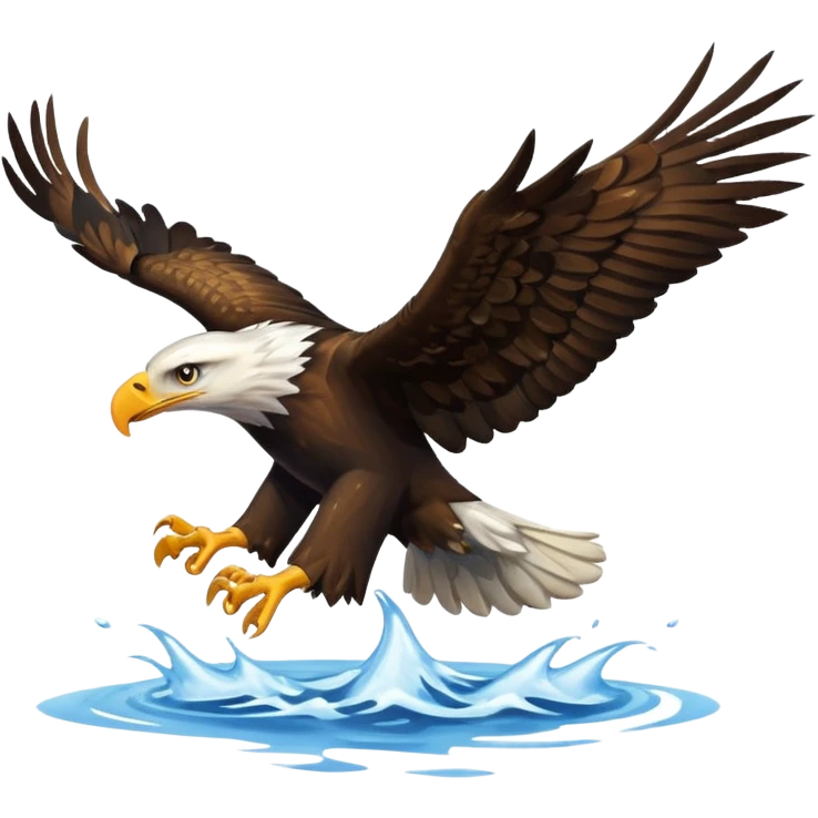 Eagle flying through water emoji