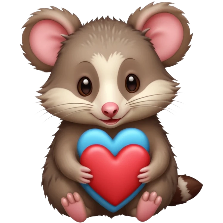 Opossum with hearts emoji