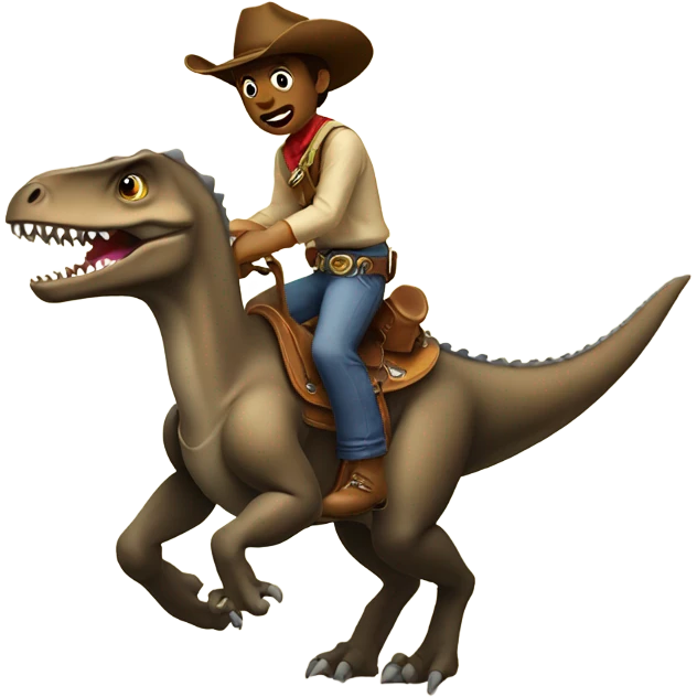 Cowboy riding dinosaura emoji