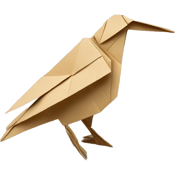 Sparkling patterned Beige Origami bird made of newspapers  emoji