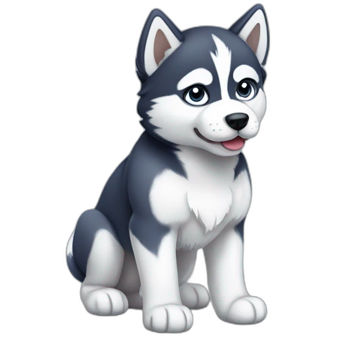 husky puppy full body emoji