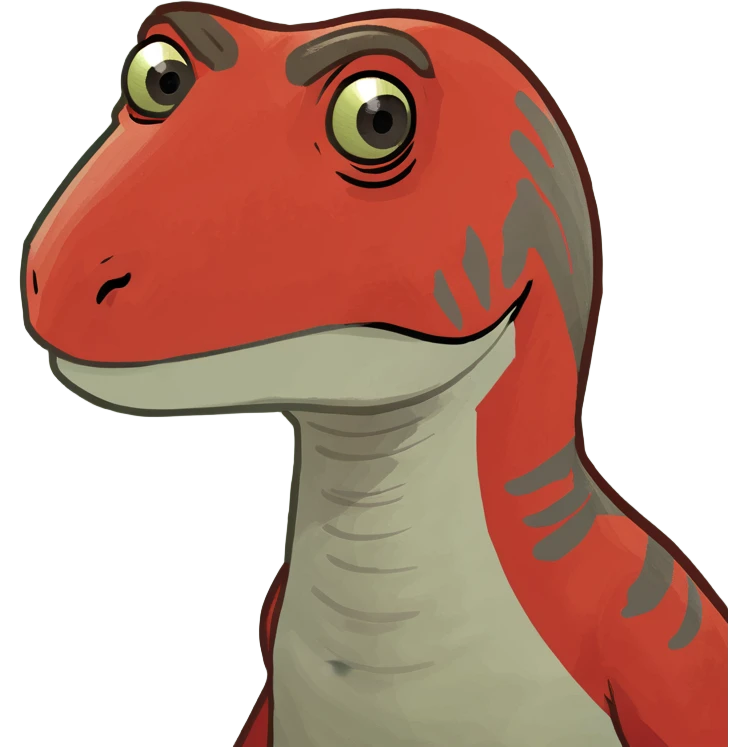 red cute Velociraptor emoji