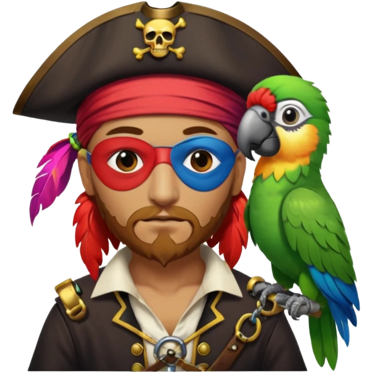pirate and parrot emoji