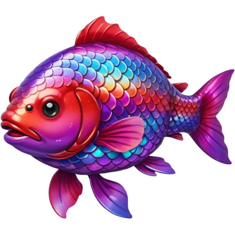 color gradient between red and purple glitter cute happy carp emoji